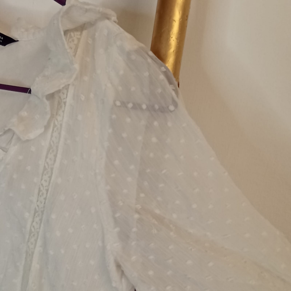 Zara Boho Frill Sheer Top - Picture 9 of 14